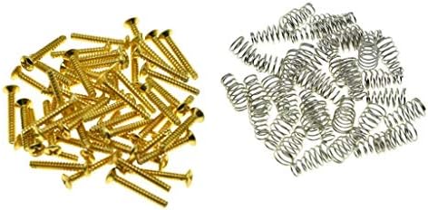 KAISH Pack van 50 metrische schroefdraad M3 Single Coil Pickup montageschroeven en veren 3x21,5 mm voor ST Strat/Tele nikkel