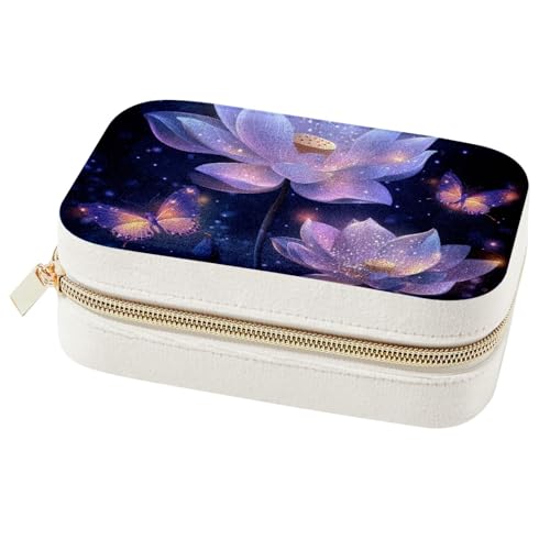 Boîte à bijoux voyage papillons violets : finis les colliers emmêlés en déplacement