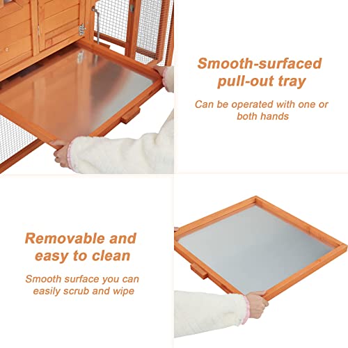 Kinbor Chicken Coop Hen House - Outdoor & Indoor Wooden Waterproof, Lockable Chicken Coops With Nesting Box, Pull Out Tray & Ramp Poultry Cage Rabbit Hutch For Backyard Garden #TOP1