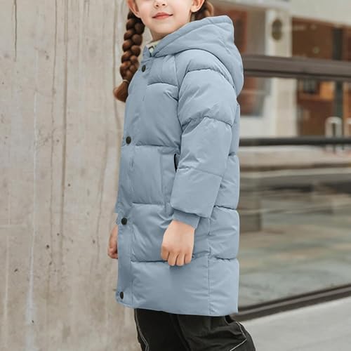 Girls Long Winter Coats Heavywight Puffer Jackets Warm Thick Down Parkas Windproof Hooded Outerwear Coat with Pockets3