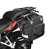 abamita Rhinowalk Motorcycle Saddlebag Waterproof Motor Luggage Pack Quick Release Motorbike Side Bag 20L Fits Most Adventure and Sports Bike Motorcycle Racks(Black, 1 Pack)