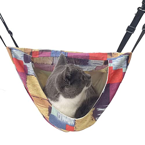 Cat Cage Hammock,Hanging Soft Pet Bed For Kitten Ferret Puppy Rabbit Or Small Pet(Colorful Blocks) #TOP1