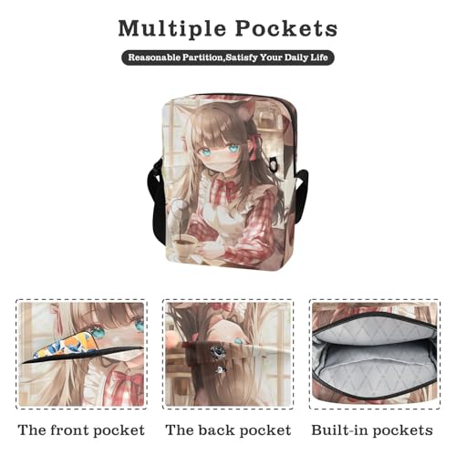 Beauty Anime Girl crossbody messenger bag mens crossbody Womens Purse Cross Body Adjustable Strap for Casual Outdoor Daily2