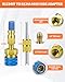 R1234YF Adapter with Valve Core Removal Tool, R1234YF to R134A Quick Coupler, High Low Side Connector Conversion Kit AC Charging for Automotive Air Conditioning Evacuation & Recharging