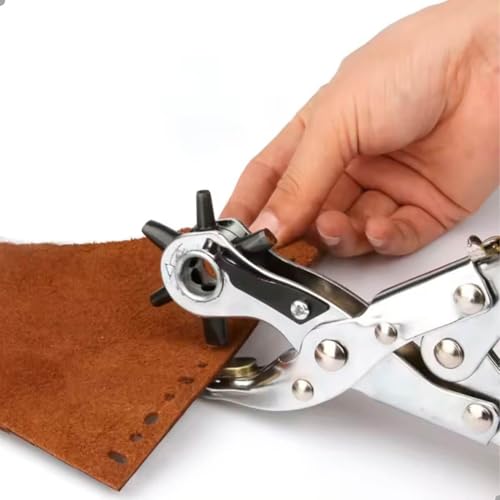 Alicate Vazador Profissional de 6 Furos, 22,8 cm, para Artesanato em Couro