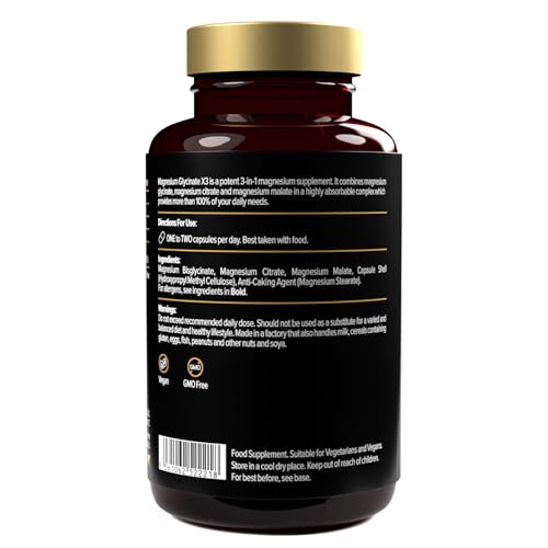 Magnesium Glycinate X3-3-in-1 Magnesiumpräparat - Bisglycinat | Citrat | Malat - 90 Kapseln - Protein Works