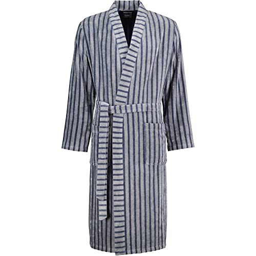 Preisvergleich Produktbild Cawö Home Bademäntel Herren Kimono Streifen 5505 denim - 17 M