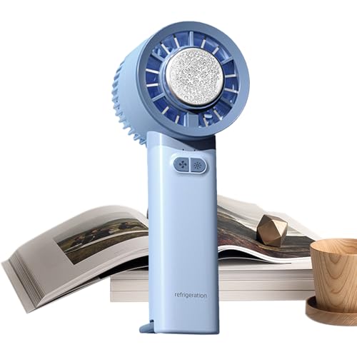 Kixolazr Ventilador Portátil De Mano | Accesorios Refrescantes De Hielo Recargables Para Clima Caluroso - Ventilador Portátil Recargable,Para Uso En Viajes, Playa, Caminatas, Hogar, Dormitorio,