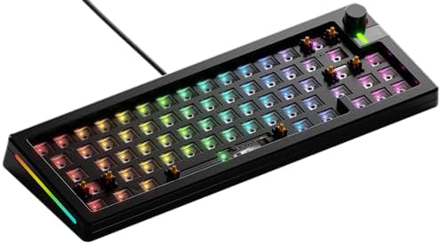 GLORIOUS Gaming GMMK 3 PRO Barebones : kit Clavier personnalisé, molette, Corps alu et Joints modulaires, Clavier 65% (hot swap), Mousse insonorisante, Plaque de Commutation alu, ANSI - Noir