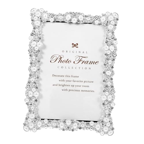 AOKWAWALIY Cornice Foto in Metallo Stile Europeo Antico 6.7X4.7 Pollici Cornice Da Tavolo E Parete Con Base Solida Decorazione Per Ricordi Familiari E Foto Preziose