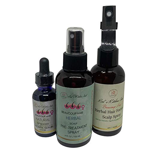 BEAUCOUP HAIR HERBAL HAIR (REGROWTH) SYSTEM SCALP SPRAY FOR WOMEN - Hair Regrowth System - 100% Natural No Side Effects! - Ideal for Thin Edges, Hair Loss due to Alopecia, Wigs, Braids or Extensions!