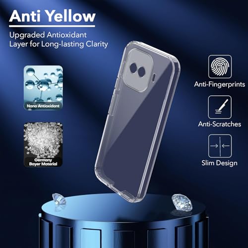 Image of Jkobi Shockproof Crystal-Clear Back Cover for Vivo iQOO 15R 5G (Magsafe Wireless Support | Drop & Camera Protection | Hard Polycarbonate)