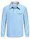 Arshiner Jungen Poloshirt Langarm Schuluniformen Kinder Weiches Elastisches Polohemd mit Knopfleiste & Brusttasche, Herbst Oberteil Hellblau, 9-10 Jahre