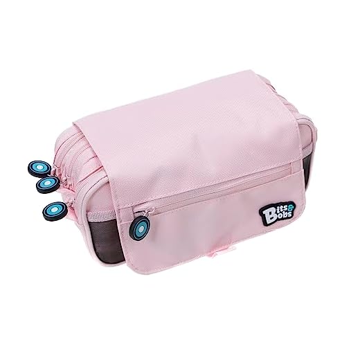 Grafoplás | Estuche Escolar Tres Compartimentos con Solapa| Rosa Claro| bits&Bobs| Colores Soft| 23x10x10cm | Incluye Horario y Zona Identificación