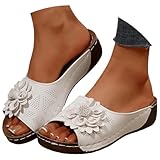 White Orthopedic Boho Wedge Sandals for Women 2026...