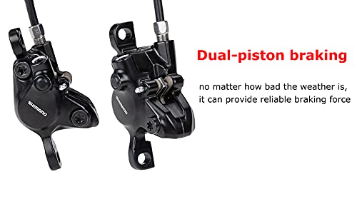 Bucklos Mt200 Mtb Hydraulic Disc Brake Set, Left Rear Right Front Mountain Bike Hydraulic Disc Brake With Universal Is/Pm Caliper Adapter For Mtb Xc Trail, E-Bike, Fat Bike1 #TOP4