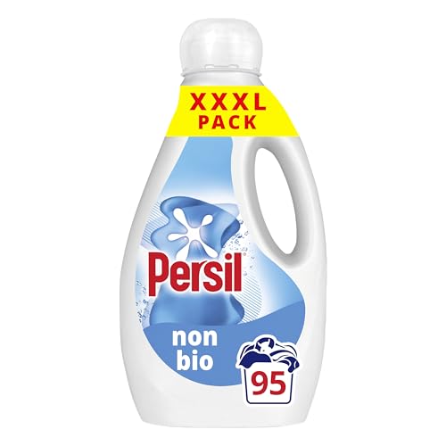 Persil Non Bio Laundry Washing Liquid Detergent outstanding stain removal in quick & cold washes tough on stains, gentle next to sensitive skin 95 washes (2.565 L)
