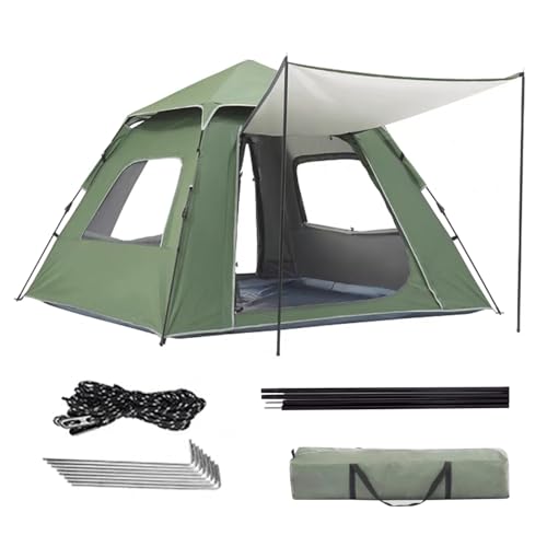 Carpa pop-up para camping, 3-5 personas, verde miniatura 1