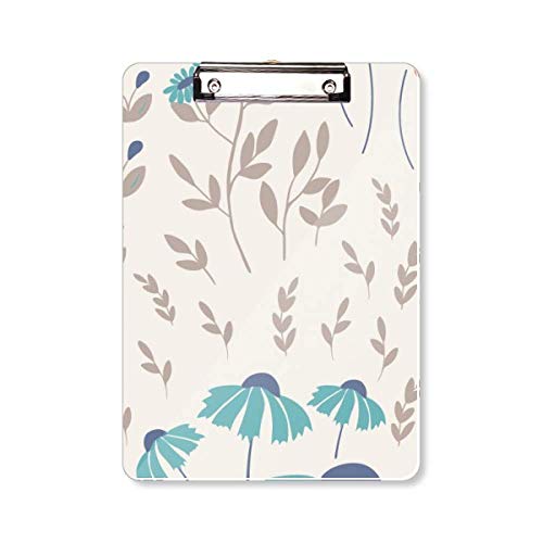 Presse-papiers motif fleurs beige A4 pour ranger vos documents de bureau