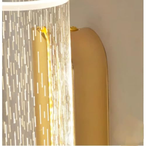 Image of Glowave Golden Acrylic Light Spiral Design Wall Lamp Light for Living Room Bedroom Bedside - Tricolour (White, Warm White, Natural White) (C54)