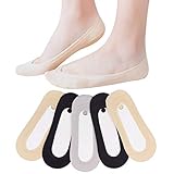 Likimar 5 Pairs No Show Socks Women Low Cut Boat Liner Sock for Flats Womens Thin Non Slip Invisible Footies Socks Nylon