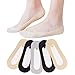 Likimar 5 Pairs No Show Socks Women Low Cut Boat Liner Sock for Flats Womens Thin Non Slip Invisible Footies Socks Nylon