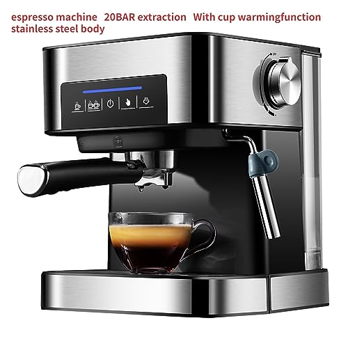 GLJTUO 1,6 L Wassertank Italienische Kaffeemaschine Edelstahlgehäuse Haushalt Kleine Halbautomatische 20-Bar-Hochdruckextraktion Home – Bild 3