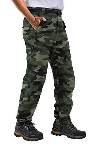 Sikaini Men's Cargo Hiking Pants Quick Dry Lightweight Water Resistant Breathable Work Pants For Men With Multi Pockets(Dark Green Camouflage 2Xl) #TOP1