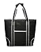 Earthwise Insulated Grocery Bag Shopping Cooler Tote BLACK with Silver & White Trim LARGE CAPACITY w/ZIPPER CLOSURE and FRONT POCKET Thermal Cooler for Hot or Cold Food"18.5 W x 13.5 H x 5.5" D