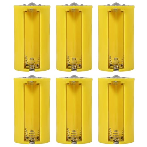 Coliao 6pcs AA to D Battery Adapter 3 AA to D Size Parallel Battery Convertor Adapter Holder 3 AA to 1 D Battery Adapters Converter 1.5V Output Battery Holder Case Box