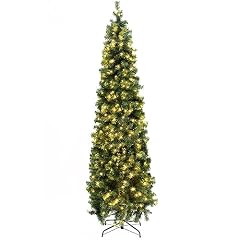 Okicoler Pre-Lit Pencil Artificial Holiday Slim Christmas Tree