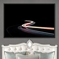 Framed Canvas Wall Art Light Exposure Colorful Industrial Lights Multicolor Neon Photography Places Portrait Realism - 16x24 inches