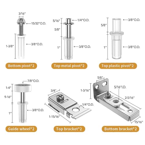 Kit de reparación de herrajes para puerta plegable 1 set Anenog miniatura 6