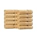 Superior Luxurious Soft Hotel & Spa Quality Washcloth Face Towel Set of 10, Made of 100% Premium Long-Staple Combed Cotton - Gold, 13" x 13" each
