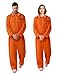 Prisoner Jumpsuit Orange Prison Escaped Inmate Jailbird Coverall Costume with Name Tag (X-Large)
