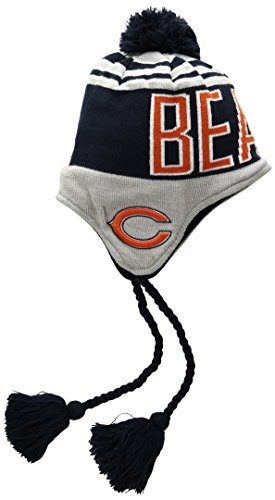 New Era NFL Chicago Bears Wintry Worded Knit Peruvian Hat, One Size, Blue