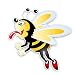 LGDQ Autocollant Voiture 13,7 cm * 13,7 cm Un Autocollant de Voiture de décalque de Bande dessinée en PVC d'abeille avide