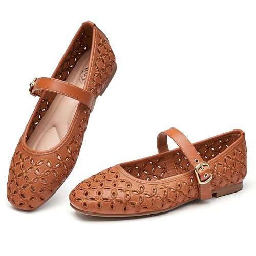 Pale-sage rounded-toe Mary Jane flats