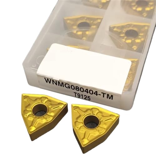 10PCS WNMG080404 WNMG080408 TM T9125 Carbide Inserts External Turning Tool WNMG 080408 Lathe Tools Of Machine Industrial Turning Tools(WNMG080404-TM T9125)