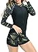 DMMWCX Swimsuit Floral Long Sleeve Surf Swimsuit Women Two Piece Swimsuit Swimwear Beachwear-A4-S