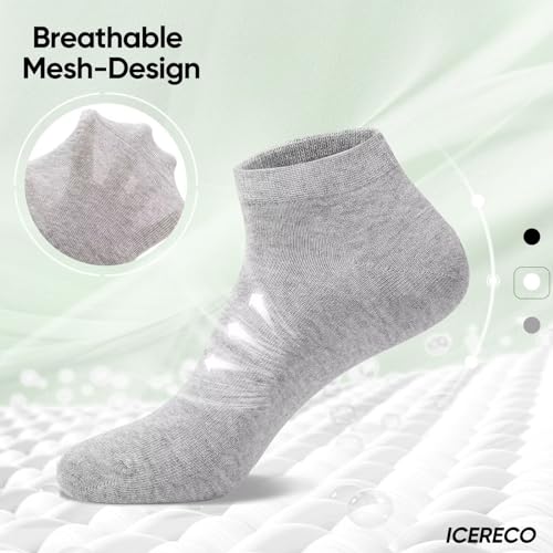 IceReco 10 Par Tenisówek Skarpety Mesh Mężczyźni Kobiety Krótkie Bawełniane Oddychające Szary 43-46