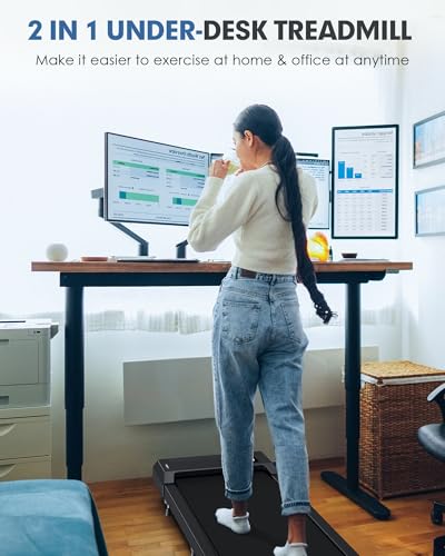 Image of WELLFIT Walking Pad Treadmill with 10% Incline, Under Desk Treadmills for Home Office, Portable Small Walking Pad with Remote Control, 265 lbs Capacity, 2.5HP, Work with KINOMAP Apple Health