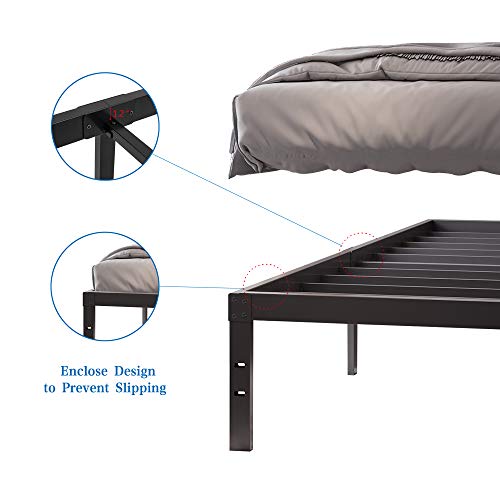 Homdock Twin Xl Bed Frame-Heavy Duty 16 Inch Metal Platform Mattress Foundation/Sturdy Strong Steel Structure/Fits To 3500 Lbs/Noise Free/None Slip/No Box Spring Needed/Black Finish #TOP4