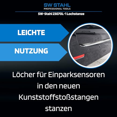 SW-Stahl Lochstanze 23070L-1 für präzise Kunststoffbearbeitung, ideal für Einparkhilfe Installation, 18,2 mm Durchmesser