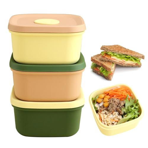 HouseTip K Silicone Food Containers,10.1oz 300ml 3Pcs 1SET, BPA Free Premium Silicone with Steamhole...
