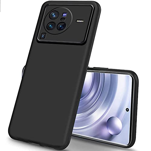 Image of TheGiftKart Back Cover Case for Vivo X80 PRO | Soft Silicon Rubberised Matte Cover | Protective Sleek Profile | Camera Protection Bump Back Case for Vivo X80 PRO (Black)
