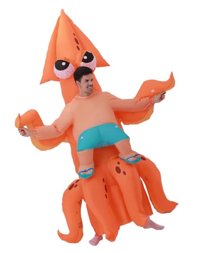 FXICH Costume gonflable pour adultes, costume gonflable pour femme et homme, costume de pieuvre gonflable complet, costume d'Halloween amusant de pieuvre