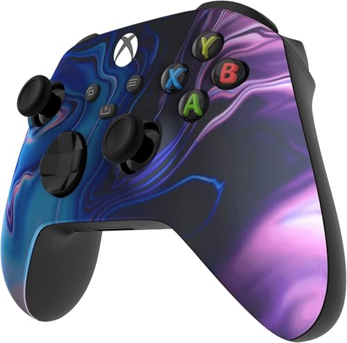 Image of Custom Controllerzz Wireless Controller for Microsoft Xbox Series X /S & Xbox One - Custom Soft Touch Feel - Custom Xbox Series X /S Controller (X /S Blue & Purple Swirl)