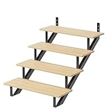 2 Pack Steel Stair Riser,4 Steps Stair Stringer,Metal Stair Step Riser for Outdoor Steps and Outdoor Stairs.