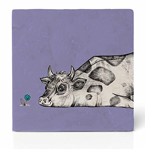 Ligarti® Natursteinfliese (100% Marmor) Als hochwertiger Untersetzer für Getränke, Töpfe oder als Wandbild | Design Fliese mit Vlies in 10x10cm |